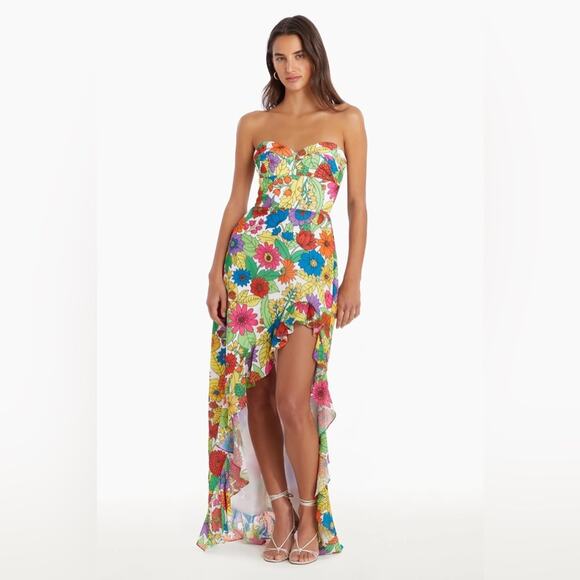 Amanda Uprichard Strapless Floral Gown Size XS NWT Retails $308 - Picture 7 of 7